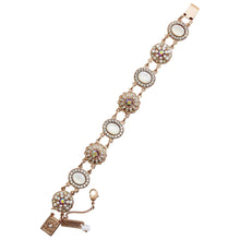 Mariana "Aurora" Rose Gold Plated Oval Floral Statement Crystal Bracelet, 4054/1 M1093mr