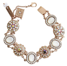 Mariana "Aurora" Rose Gold Plated Oval Floral Statement Crystal Bracelet, 4054/1 M1093mr