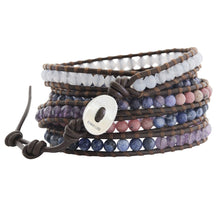 Chan Luu Purple Mix Brown Leather Wrap Bracelet BS-2213
