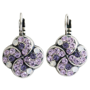 Mariana "Purple Mix" Silver Plated Extra Luxurious Clover Crystal Earrings, 1319/1 1062