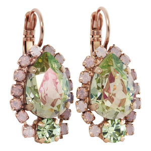 Mariana "Pina Colada" Rose Gold Plated Teardrop Pear Crystal Earrings, 1259/1 1063mr