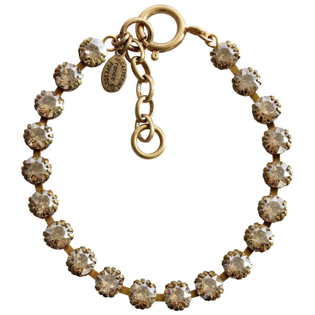 Catherine Popesco 14k Gold Plated Crystal Tennis Bracelet, 1694G Champagne