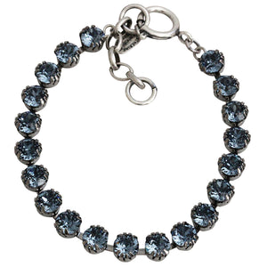 Catherine Popesco Sterling Silver Plated Crystal Tennis Bracelet, 1694 Midnight