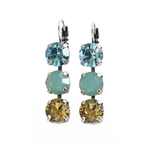 Mariana "Forget Me Not" Silver Plated Three Stone Crystal Earrings, 1440/1 1329