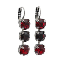 Mariana "Lady in Red" Silver Plated Three Stone Crystal Earrings, 1440/1 1070sp