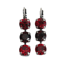 Mariana "Lady in Red" Silver Plated Three Stone Crystal Earrings, 1440/1 1070sp