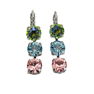 Mariana "Summer Fun" Rhodium Plated Three Stone Crystal Earrings, 1440/1 3711ro