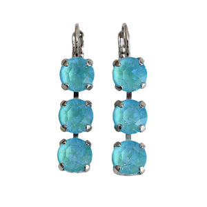 Mariana "Sun-Kissed Aqua" Rhodium Plated Three Stone Crystal Earrings, 1440/1 146146ro