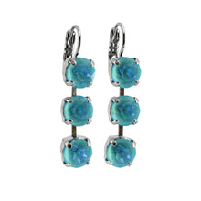 Mariana "Sun-Kissed Aqua" Rhodium Plated Three Stone Crystal Earrings, 1440/1 146146ro