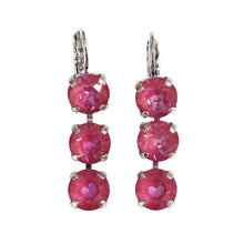 Mariana "Sun-Kissed Blush" Rhodium Plated Three Stone Crystal Earrings, 1440/1 168168ro