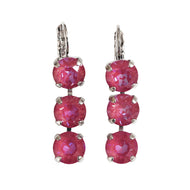 Mariana "Sun-Kissed Blush" Rhodium Plated Three Stone Crystal Earrings, 1440/1 168168ro