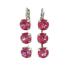 Mariana "Sun-Kissed Blush" Rhodium Plated Three Stone Crystal Earrings, 1440/1 168168ro