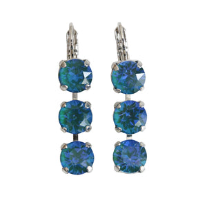 Mariana "Sun-Kissed Capri" Rhodium Plated Three Stone Crystal Earrings, 1440/1 167167ro