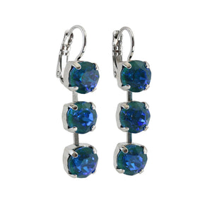 Mariana "Sun-Kissed Capri" Rhodium Plated Three Stone Crystal Earrings, 1440/1 167167ro