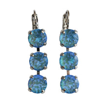 Mariana "Sun-Kissed Ocean" Rhodium Plated Three Stone Crystal Earrings, 1440/1 143143ro