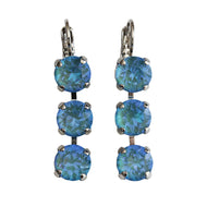 Mariana "Sun-Kissed Ocean" Rhodium Plated Three Stone Crystal Earrings, 1440/1 143143ro