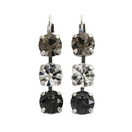 Mariana "Zanzibar" Silver Plated Three Stone Crystal Earrings, 1440/1 1081