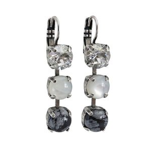 Mariana "Zulu" Silver Plated Three Stone Crystal Earrings, 1440/1 M1080sp