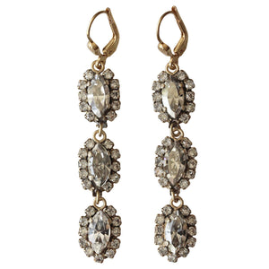 Catherine Popesco 14k Gold Plated Triple Marquis Dangle Chandelier Crystal Earrings, LE109 Shade