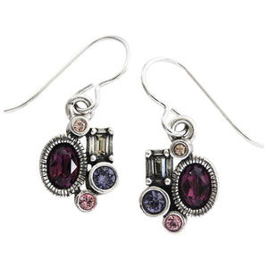 Patricia Locke "Wee" Sterling Silver Plated Earrings, Purple EF1041S
