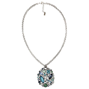 Patricia Locke "Winter Palace" Sterling Silver Plated Swarovski Necklace, 16.5" + 1" Extender Zephyr NK0605S