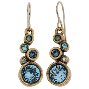 Patricia Locke Encore Gold Plated Swarovski Crystal Blue Earrings, Zephyr EF0988G