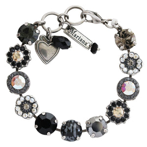 Mariana "Adeline" Silver Plated Lovable Rosette Crystal Bracelet, 4084 M1094