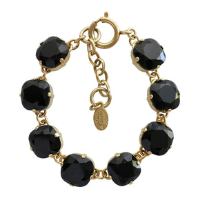Catherine Popesco 14k Gold Plated Crystal Round Bracelet, 1696G Jet Black