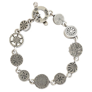 Patricia Locke Pantomime Sterling Silver Plated Swarovski Crystal Mosaic Bracelet, 7.25" Champagne BR0331S