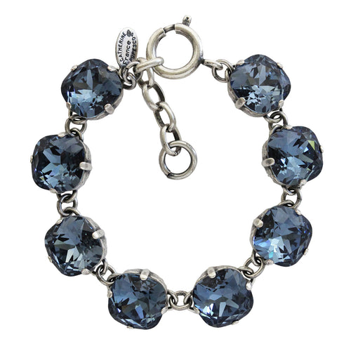 Catherine Popesco Sterling Silver Plated Crystal Round Bracelet, 1696 Midnight