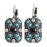 Mariana "Zanzibar" Silver Plated Rectangle Art Deco Crystal Earrings, 1080/2 1081