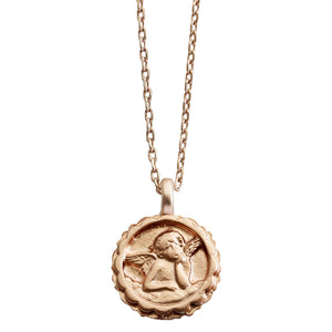 Mariana "Flamingo" Guardian Angel Rose Gold Plated Pendant Crystal Necklace, 5212 319mr