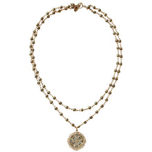 Catherine Popesco 14k Gold Plated Filigree Medallion Beaded Chain Necklace, 20.5" 1125G Pacific Opal Bright
